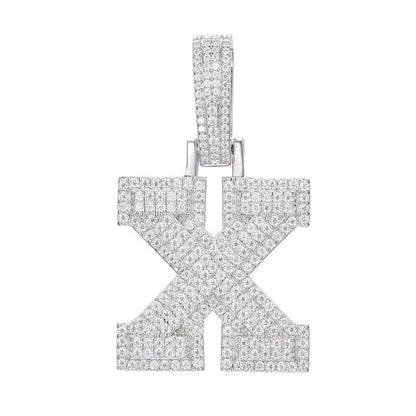 S925 Moissanite A-Z Initial Letter Pendant