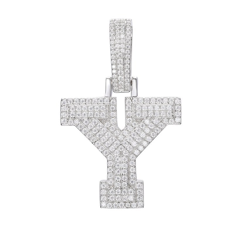 S925 Moissanite A-Z Initial Letter Pendant