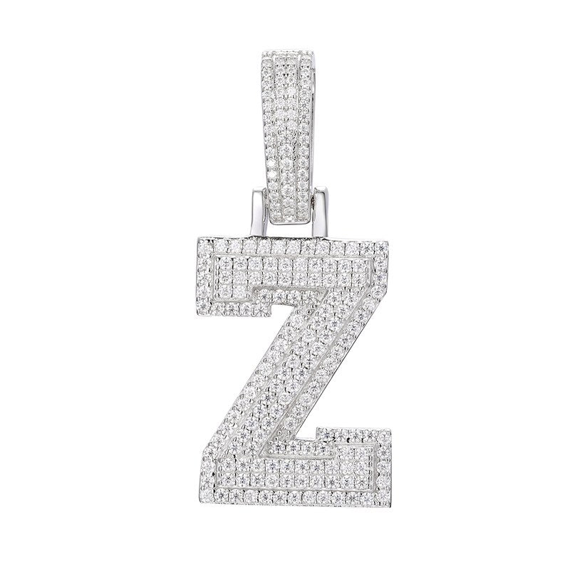 S925 Moissanite A-Z Initial Letter Pendant
