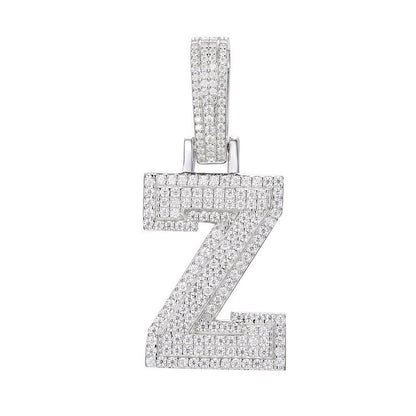 S925 Moissanite A-Z Initial Letter Pendant