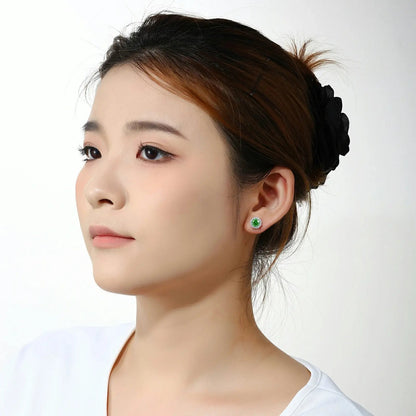S925 Colored Moissanite Halo Stud Earrings