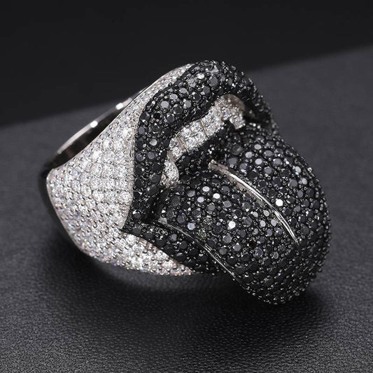 S925 Moissanite Lick of Death Ring