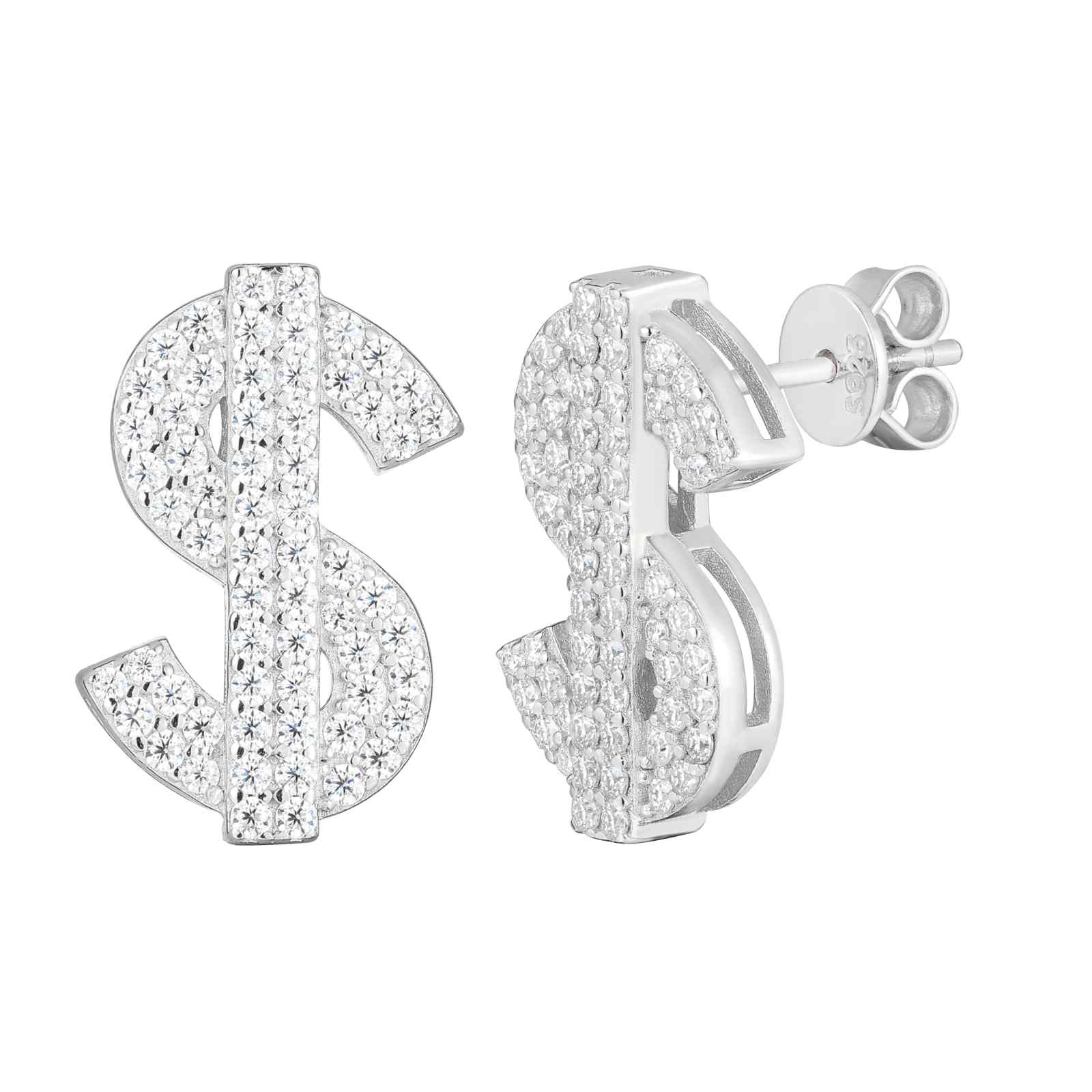 S925 Moissanite US Dollar Stud Earrings