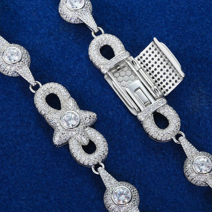 15mm S925 Moissanite Star Infinity Link Bracelet