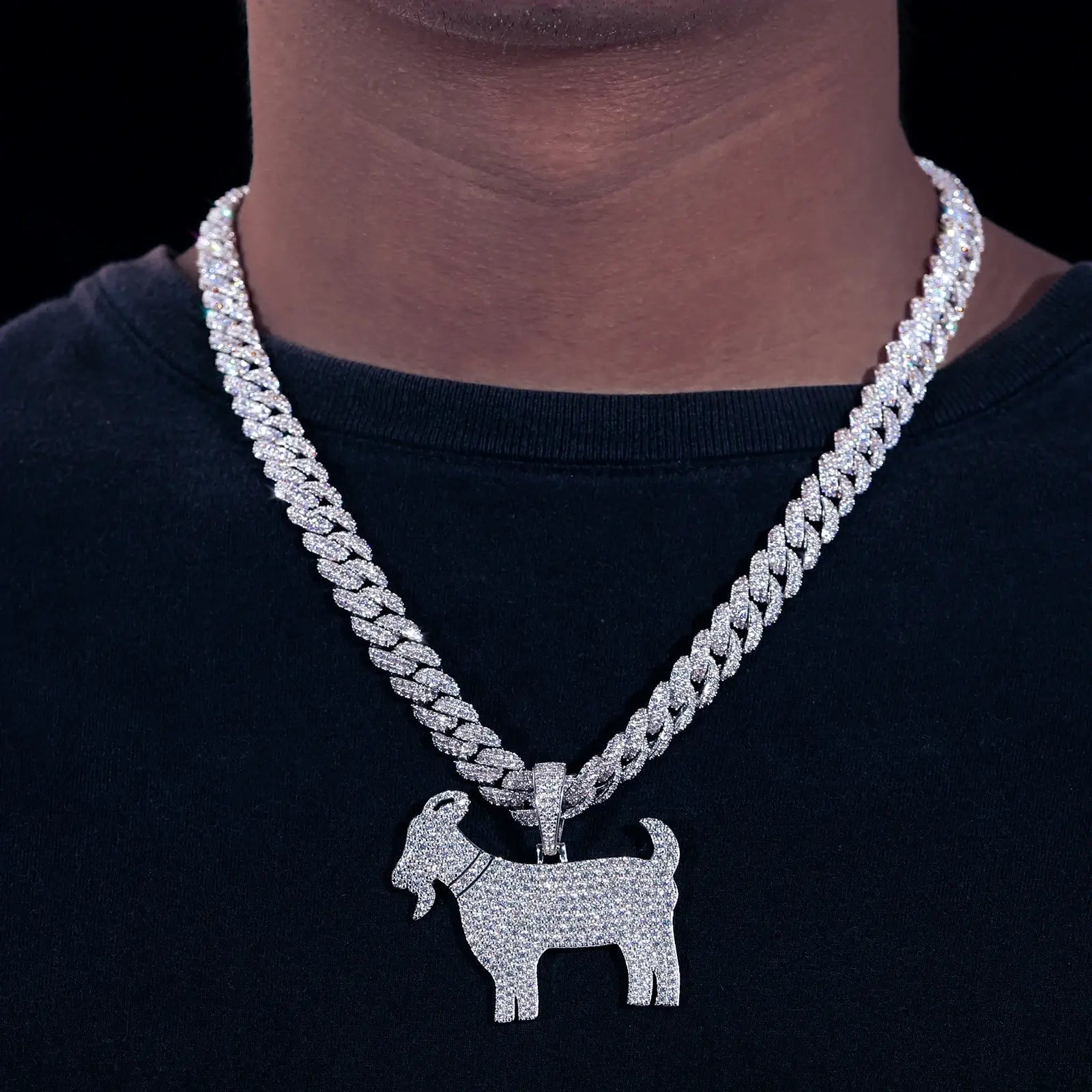 S925 Moissanite Goat Pendant