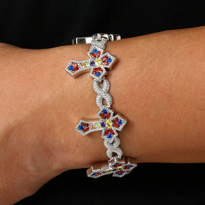 20mm S925 Moissanite Four Leaf Clover Infinity Link Bracelet