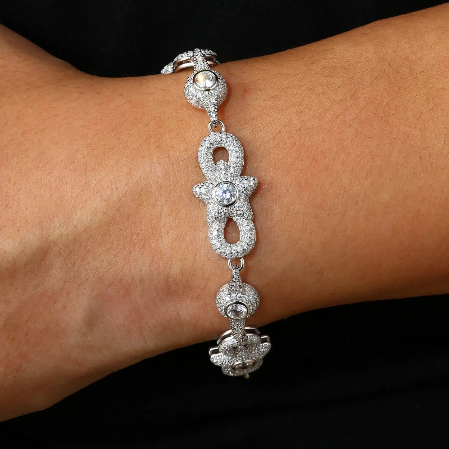 15mm S925 Moissanite Star Infinity Link Bracelet