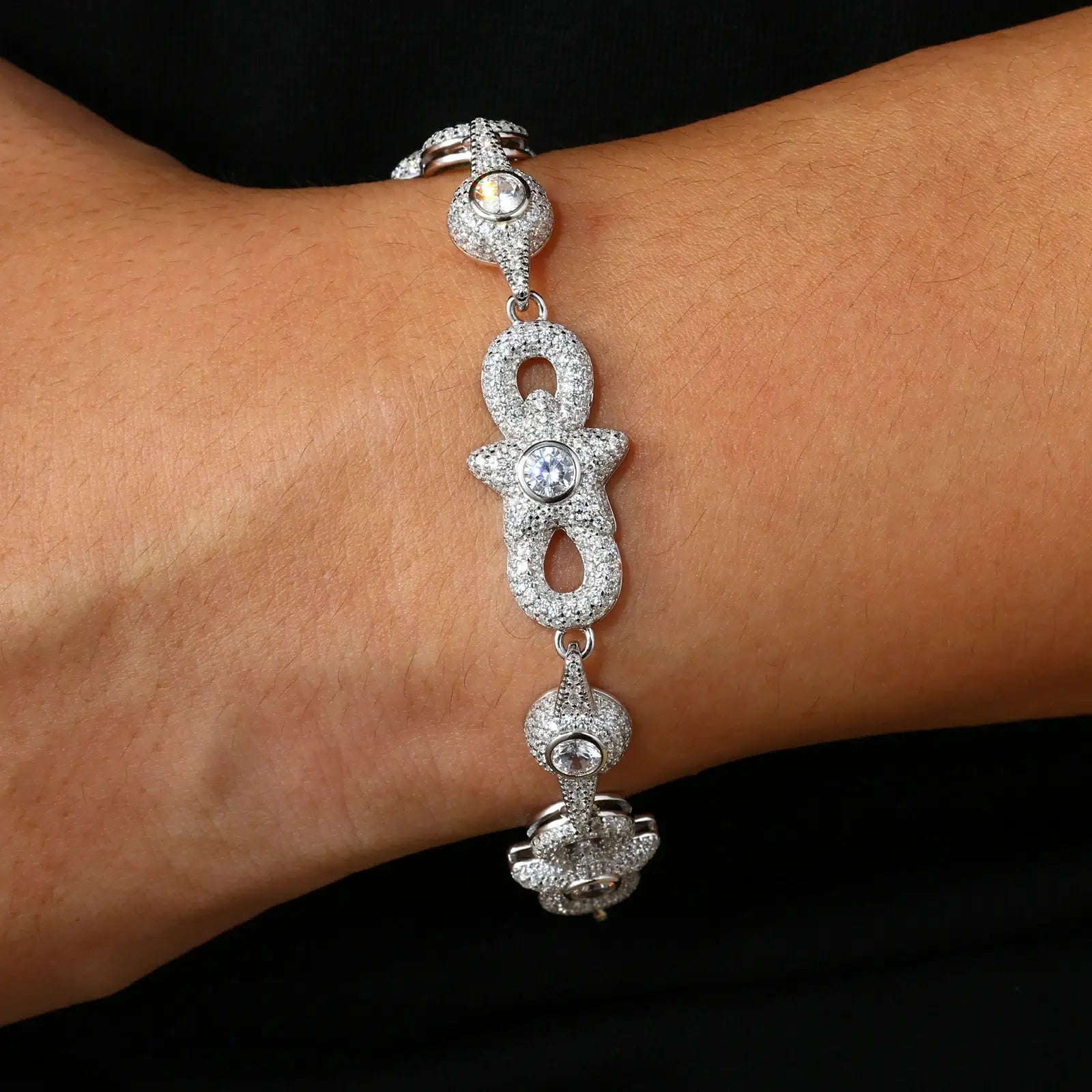 15mm S925 Moissanite Star Infinity Link Bracelet