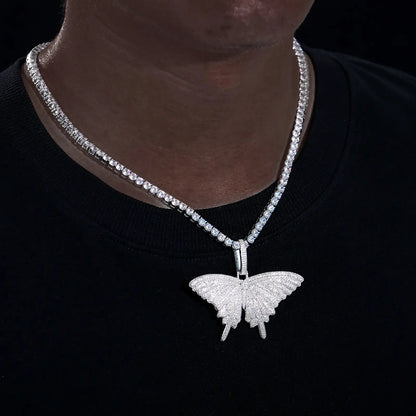 S925 Moissanite Butterfly Pendant