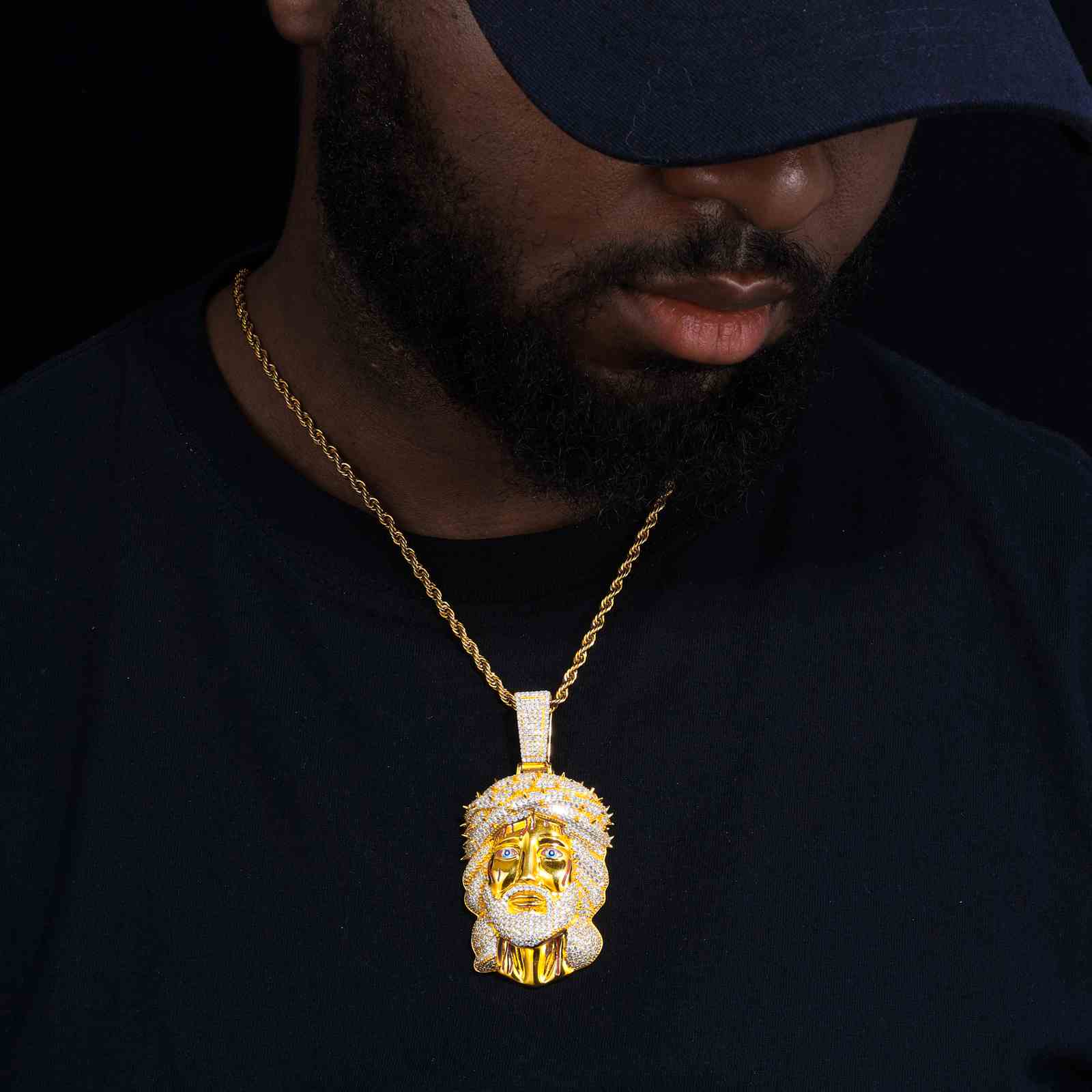 S925 Moissanite Anguished Jesus Head Pendant