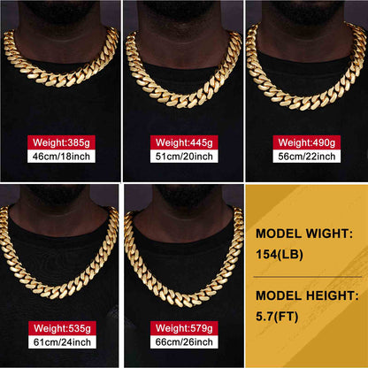 18K Gold Miami Cuban Link Chain Collection