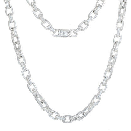 8mm S925 Moissanite Iced Box Link Chain