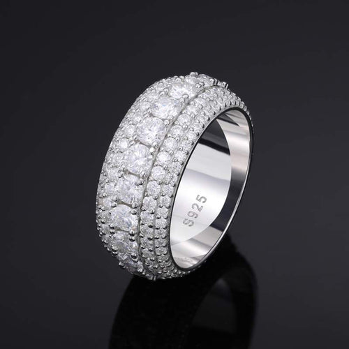 S925 5 Layers Moissanite Band Ring