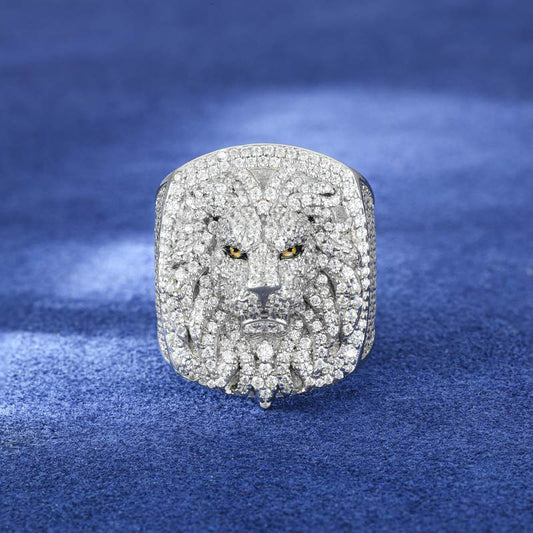S925 Moissanite Lion Face Ring