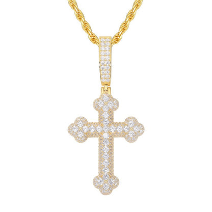 S925 Moissanite Cross Pendant With Letter S