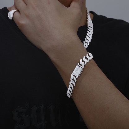 6mm-22mm S925 Moissanite Cuban Link Bracelet Collection