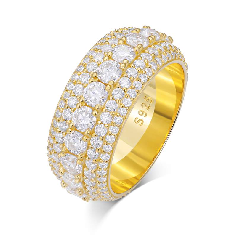S925 5 Layers Moissanite Band Ring