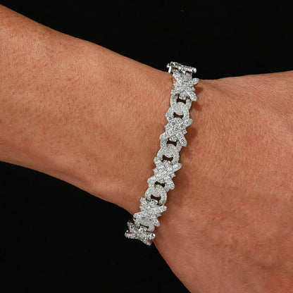 20mm S925 Moissanite Four Leaf Clover Infinity Link Bracelet