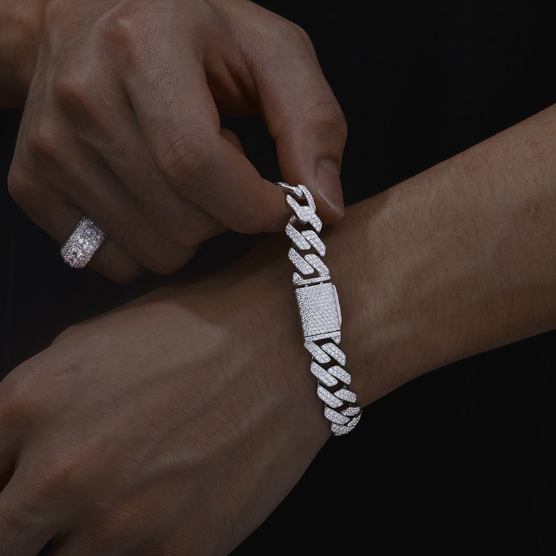 6mm-22mm S925 Moissanite Cuban Link Bracelet Collection