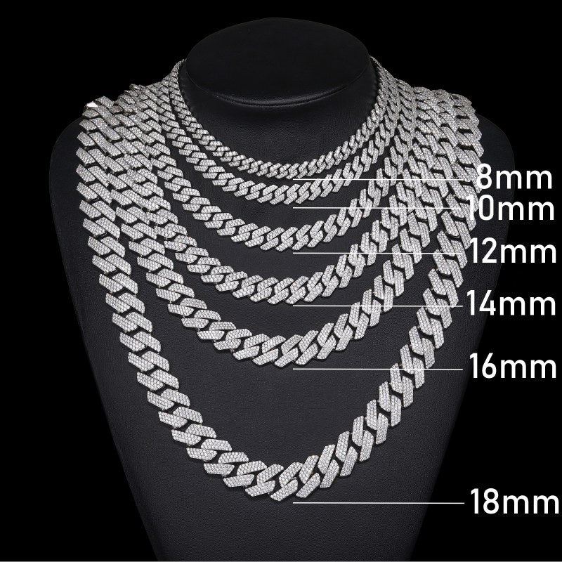 6mm-22mm S925 Moissanite Cuban Link Bracelet Collection