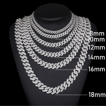 6mm-22mm S925 Moissanite Cuban Link Bracelet Collection