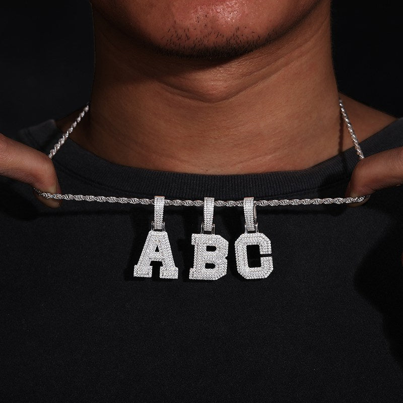 S925 Moissanite A-Z Initial Letter Pendant