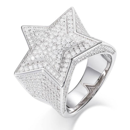 S925 Micro Moissanite Star Ring