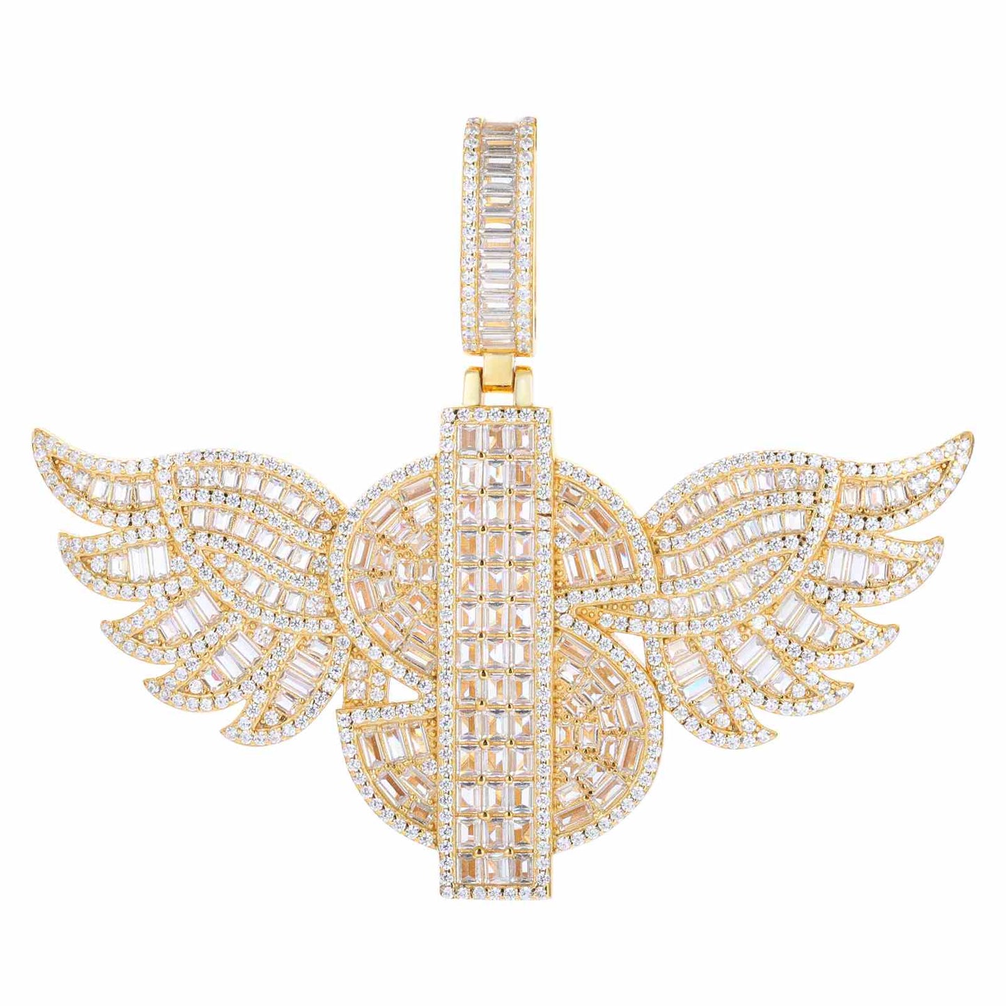 S925 Moissanite US Dollar Wing Pendant