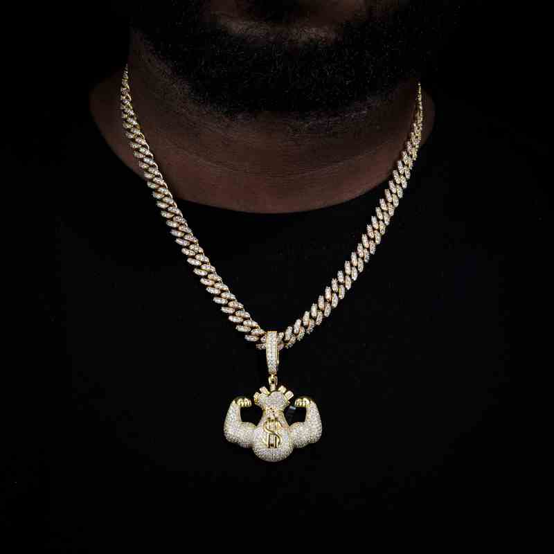 S925 Moissanite Hercules Money Bag Pendant