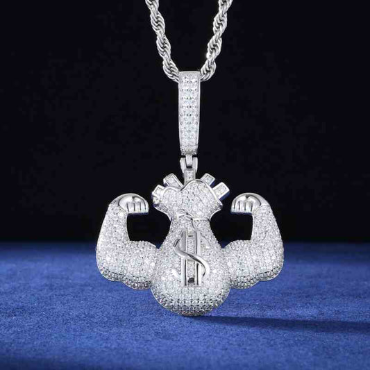 S925 Moissanite Hercules Money Bag Pendant