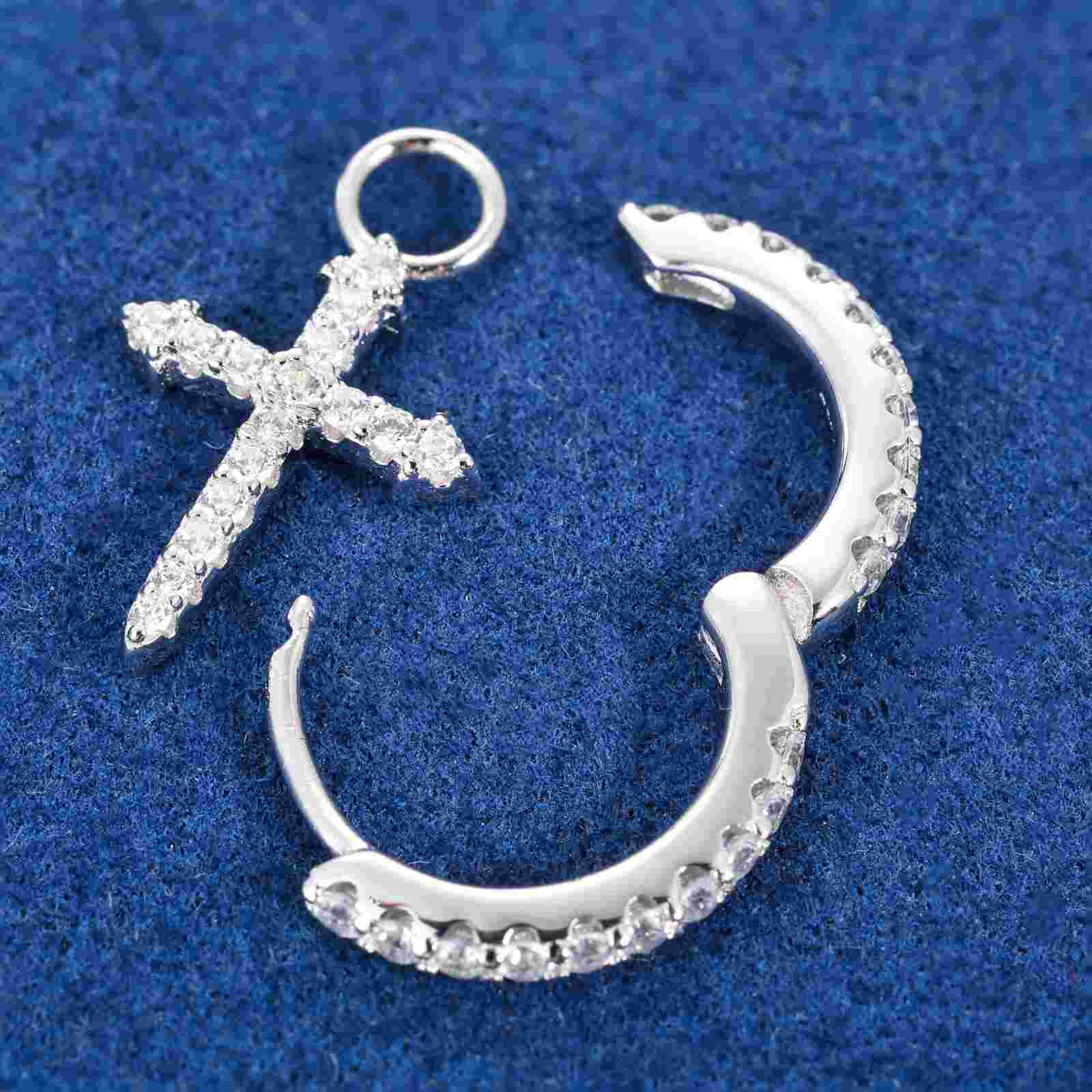 S925 Moissanite Cross Drop Earrings