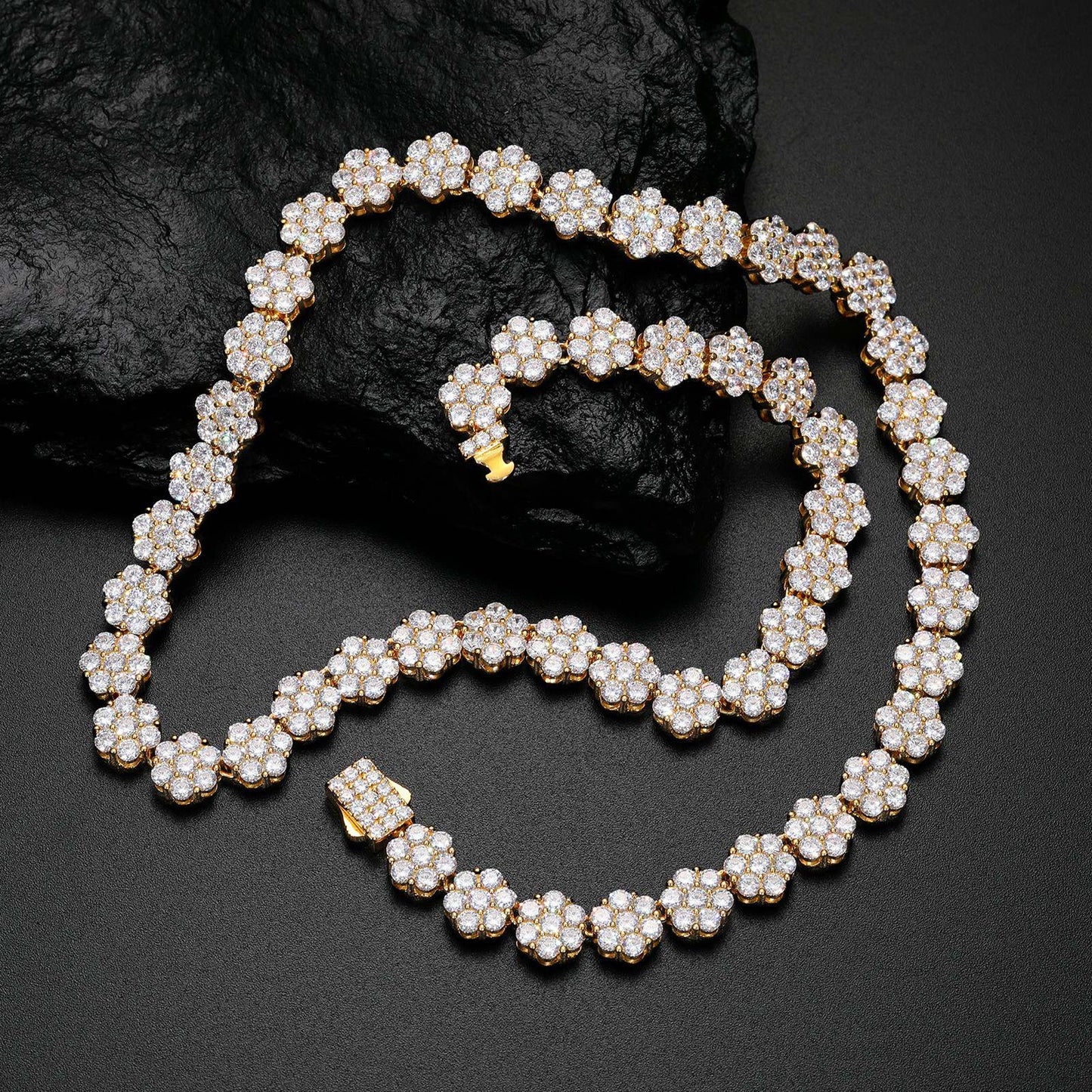 9mm 925 Silver Moissanite Floral Radiance Tennis Chain