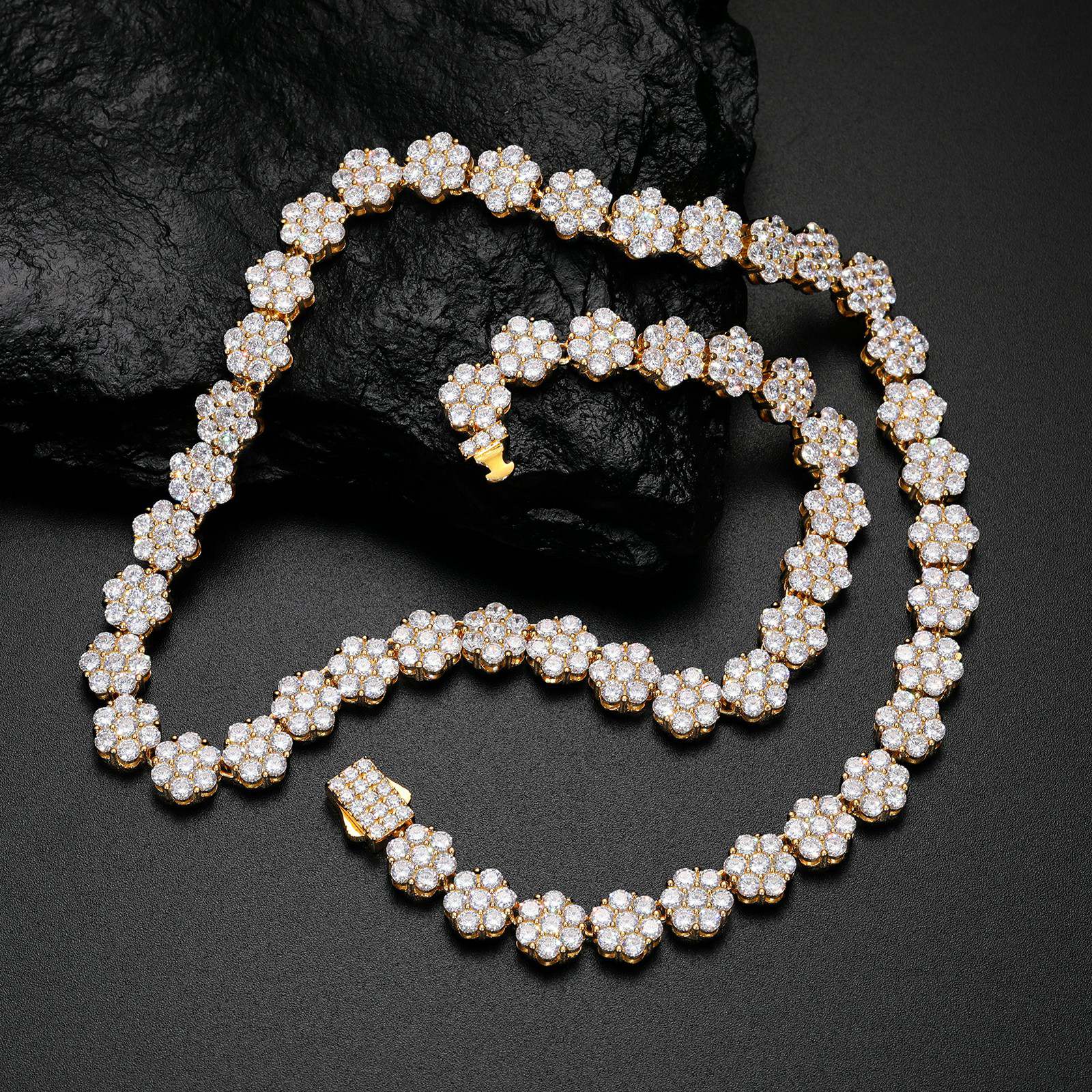 9mm 925 Silver Moissanite Floral Radiance Tennis Chain