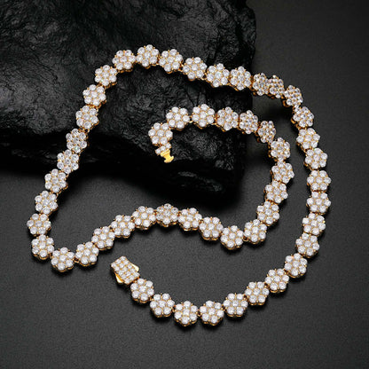 9mm 925 Silver Moissanite Floral Radiance Tennis Chain