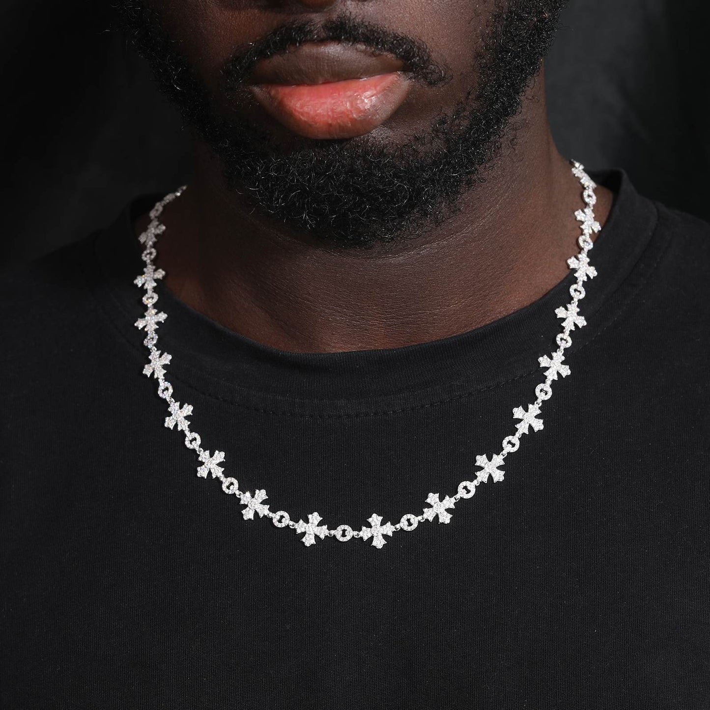 18.5mm S925 Moissanite Sun Moon Elf Ball Link Chain