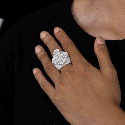 S925 Baguette Moissanite Micro Cross Ring