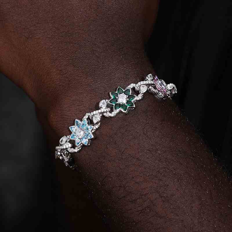 20mm S925 Moissanite Four Leaf Clover Infinity Link Bracelet