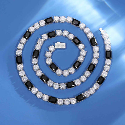 6mm S925 Moissanite Tennis Chain Separate With Baguette Gemstone