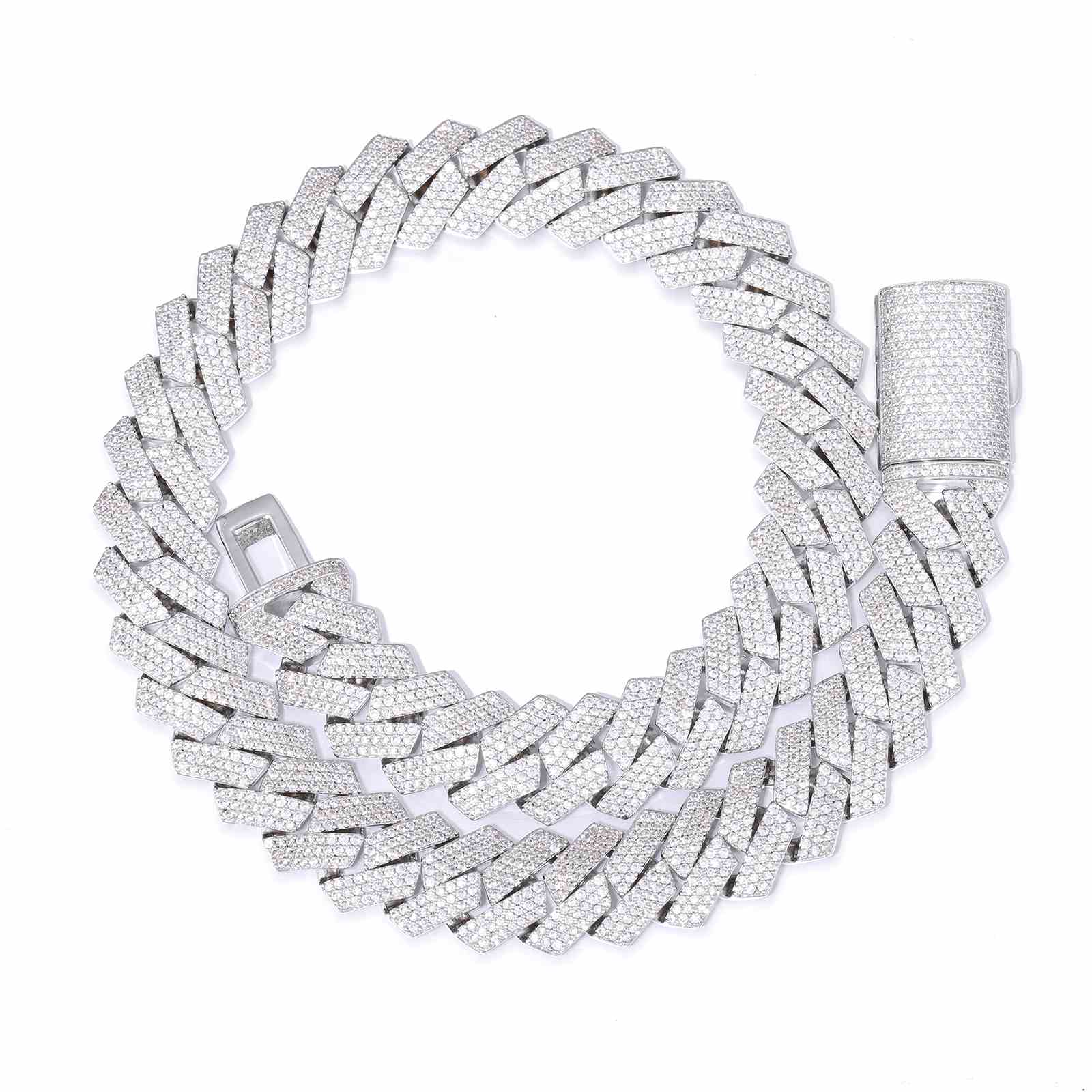 18.5mm S925 Moissanite Sun Moon Elf Ball Link Chain