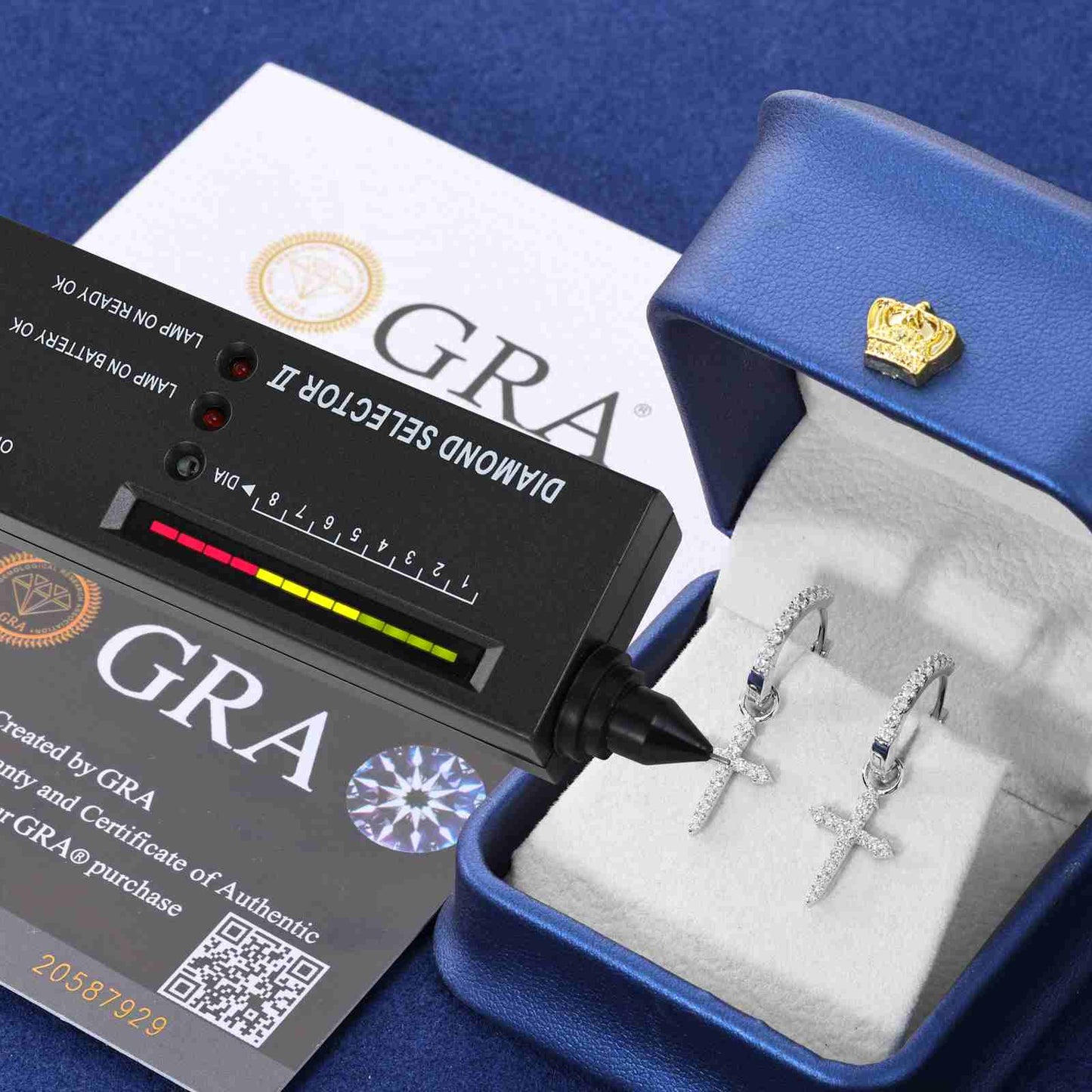 S925 Moissanite Cross Drop Earrings