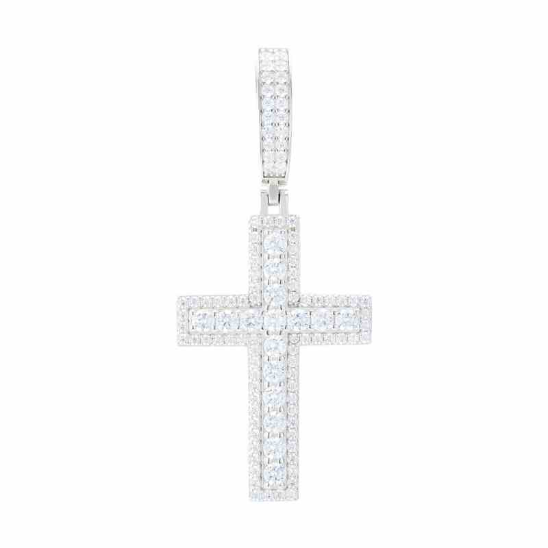 S925 Moissanite Cross Pendant With Letter S