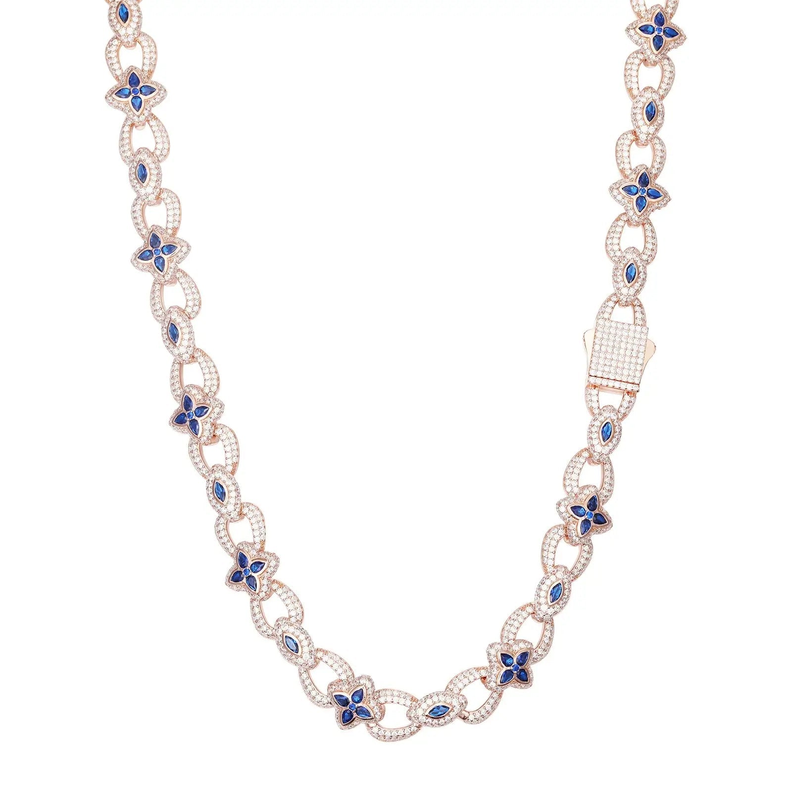 10mm S925 Moissanite Evil Eye Four Leaf Clover Link Chain