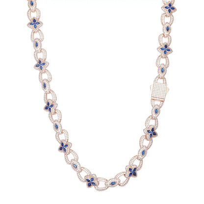 10mm S925 Moissanite Evil Eye Four Leaf Clover Link Chain