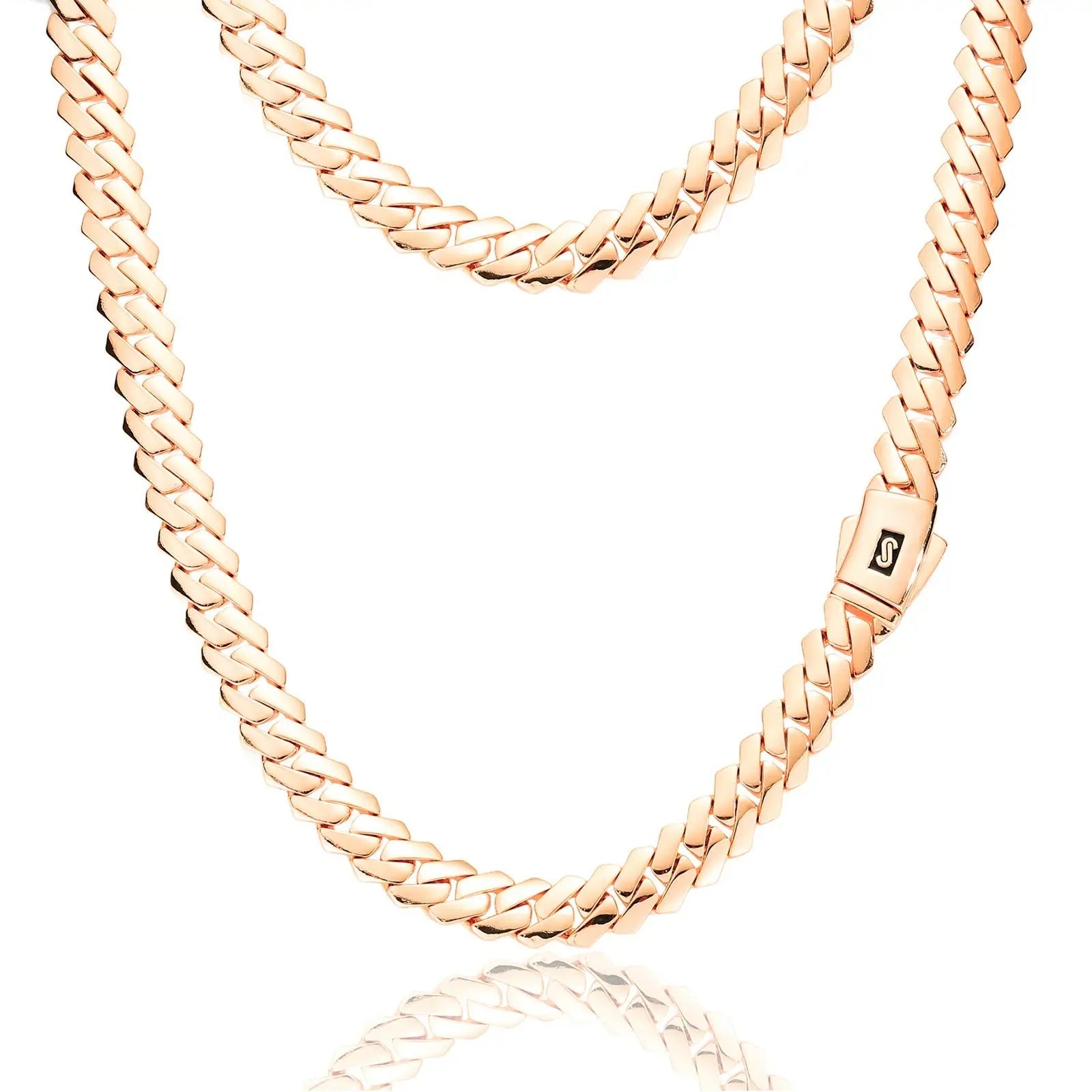 12mm Gold Monaco Cuban Link Chain - EDGE Plain Lock