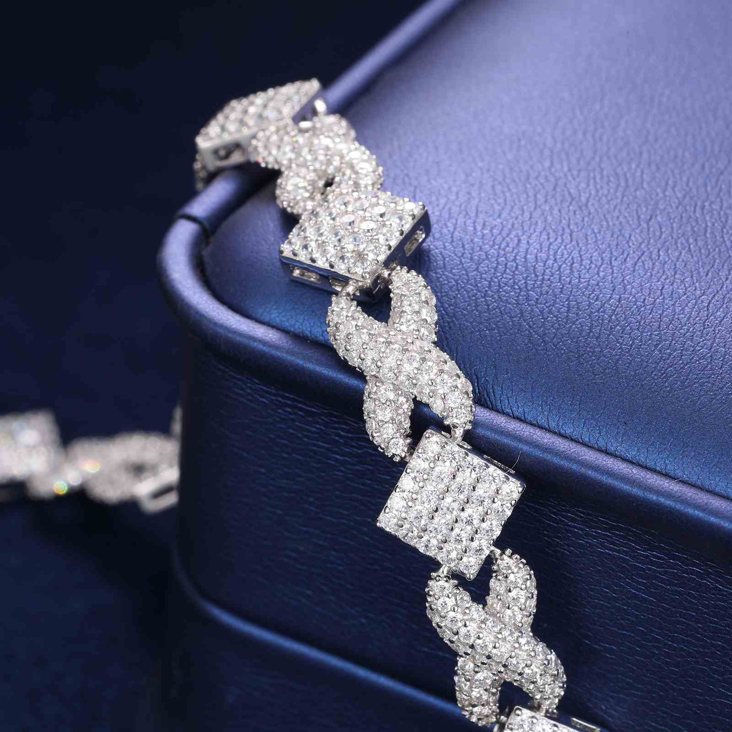 11mm S925 Moissanite Square Infinity Cuban Link Chain