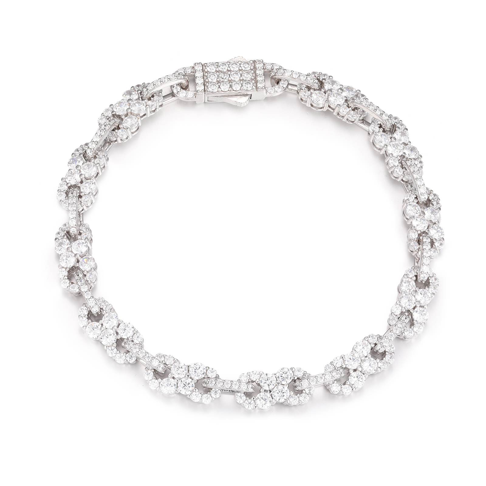 10mm S925 Moissanite Infinity Cuban Link Bracelet