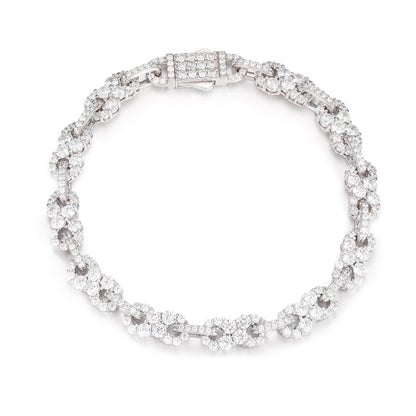 10mm S925 Moissanite Infinity Cuban Link Bracelet