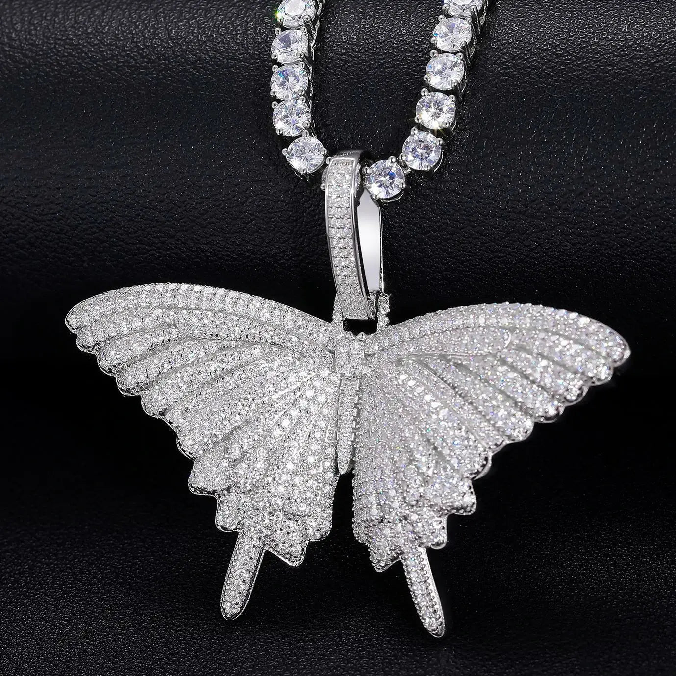 S925 Moissanite Butterfly Pendant