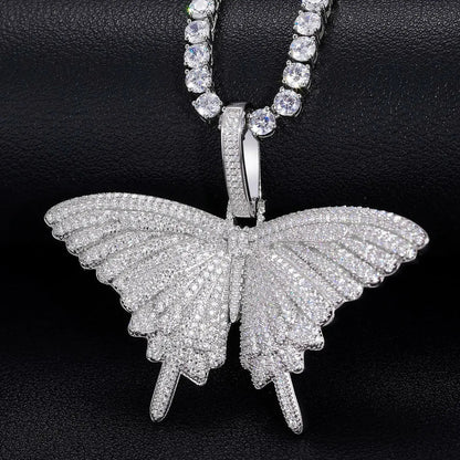 S925 Moissanite Butterfly Pendant