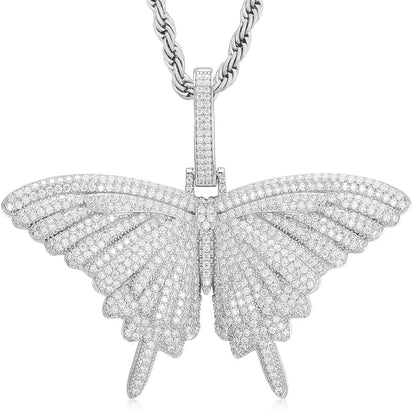 S925 Moissanite Butterfly Pendant